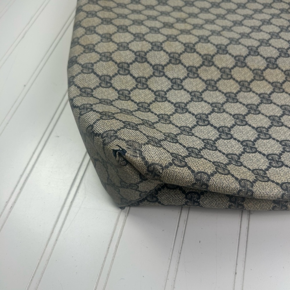 Gucci Vintage GG Supreme Navy Canvas Tote Shoulder Bag - Picture 10 of 14